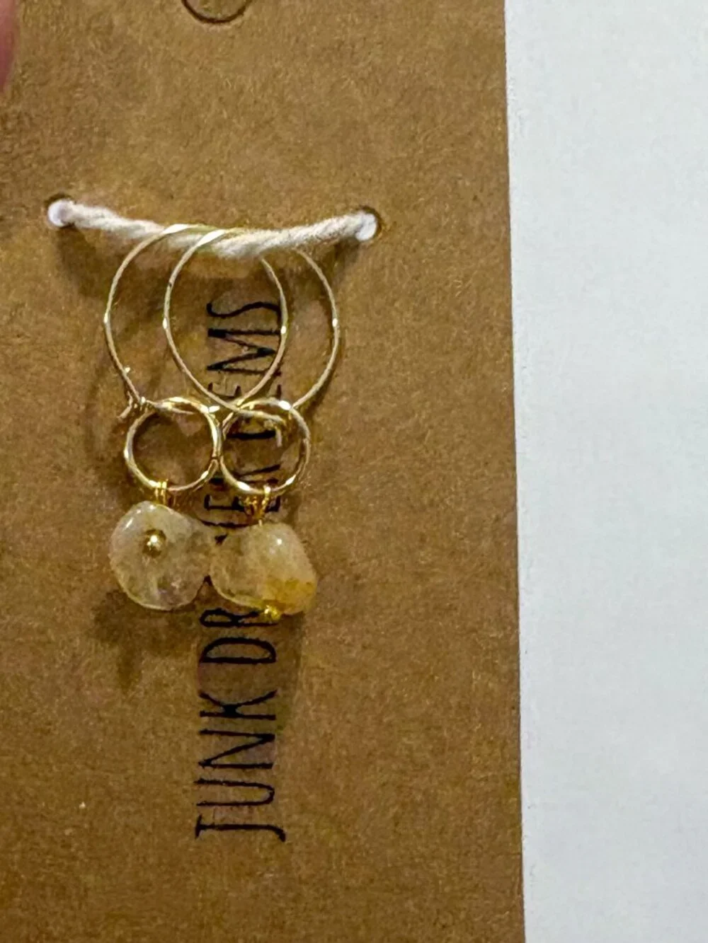 Handmade Stone Hoop Earrings